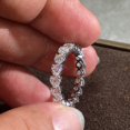 thumbnail image 5 of TAAPSEE JEWELS Heart Cut Diamond 14K White Gold Plated Full Eternity Women's Ring, 5 of 5
