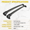 thumbnail image 2 of 2Pcs Roof Rack Cross Bars For HONDA CRV 2012-2016 Aluminum Luggage Kayaks Bike Cargo Rack Storage Holder 60KG Load, 2 of 4