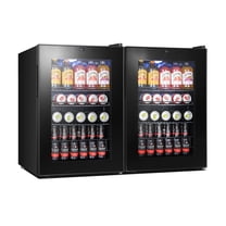 Yeego Beverage Cooler, 170 Cans Min Fridge with Glass Door for Home/Dorm/Office, 2 Pack