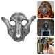 thumbnail image 5 of KAKOWELY Máscara de fiesta de Halloween con calavera de oveja, máscara de cosplay de cara completa, máscaras aterradoras, decoración para fiesta de mascarada (negra), 5 of 5