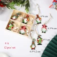 thumbnail image 3 of 12Pcs/Set Christmas Wooden Hanging Crafts Multi Santa Clause Ornament For Xmas Party Home Decorations Kids DIY Painting Gifts, 3 of 5