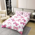 thumbnail image 2 of Erosebridal Pink Bowknot 100% Cotton Duvet Cover Twin Size,Dreamy Princess Bedding Sets Twin Size,Kawaii Cute Decor,Reversible,Breathable,2pcs(No Comforter), 2 of 6