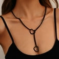 thumbnail image 6 of Heart Slip Chain Necklaces for Women, Stainless Steel O-Ring Adjustable Lariat Heart Y-Necklace, Punk Gothic Cuban Collar Necklace Jewelry for Men, 6 of 6