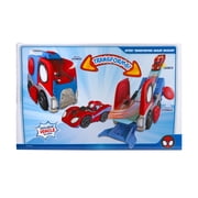 MARVEL Spidey and His Amazing Friends Transforming Hauler Raceway - 9 inch Vehicle and Trackset with Exclusive Amazing Metal