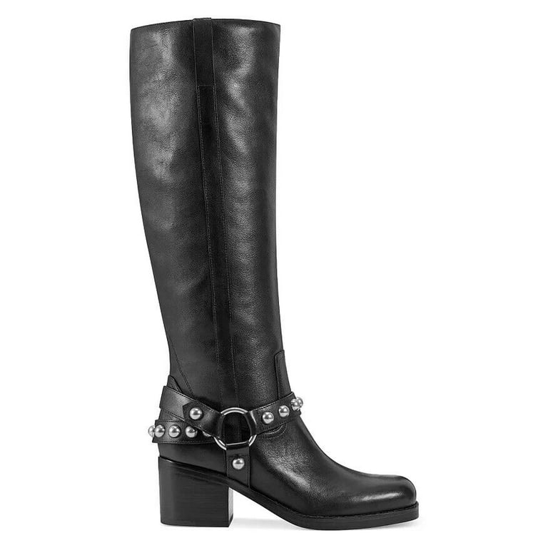 Marc Fisher LTD. Women s Size 7 Ofida Knee High Harness Boots with Studded Straps and Inner Elasticized Gores Walmart