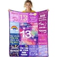 thumbnail image 3 of 13th Birthday Gifts for Girls Blanket - 13 Year Old Girl Birthday Gifts Crown Throw Blanket Colorful Birthday Decor Blanket for Girls Warm Blanket for Sofa Bed Birthday Gifts for Kids,80"x60", 3 of 6
