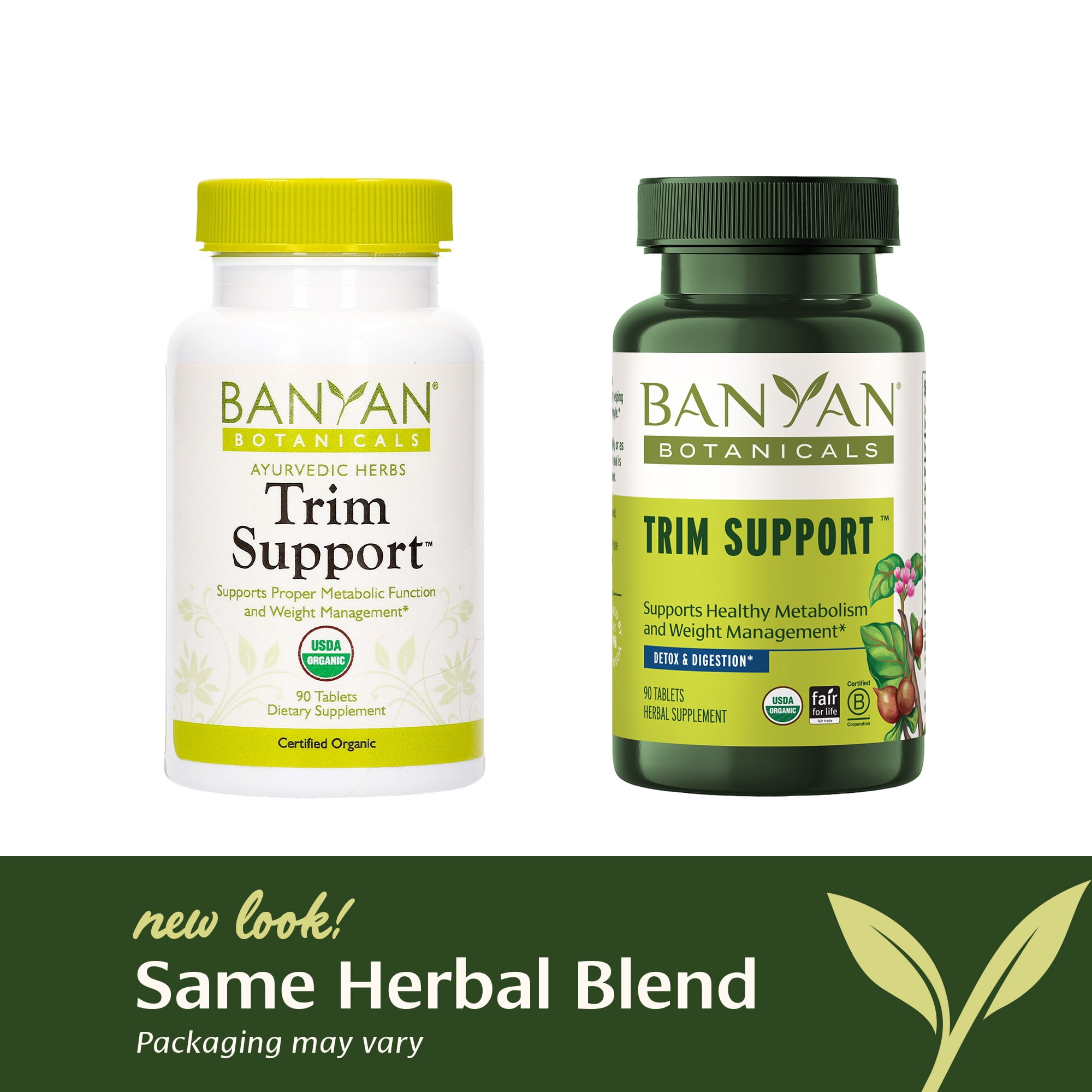 Banyan Botanicals Trim Support – Organic Weight Loss Supplement* – Natural Metabolism Support with Triphala, Guggulu & Ayurvedic Herbs for Cleansing* – 90 Tablets – Non-GMO Sustainably Sourced Vegan