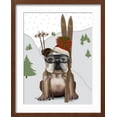 thumbnail image 2 of Art.com English Bulldog, Skiing Art Print by Fab Funky, Brown Frame Wall Art, 17" x 21", 2 of 5