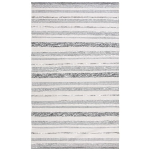 SAFAVIEH Kilim Vesela Striped Area Rug, Silver/Ivory, 4' x 6'