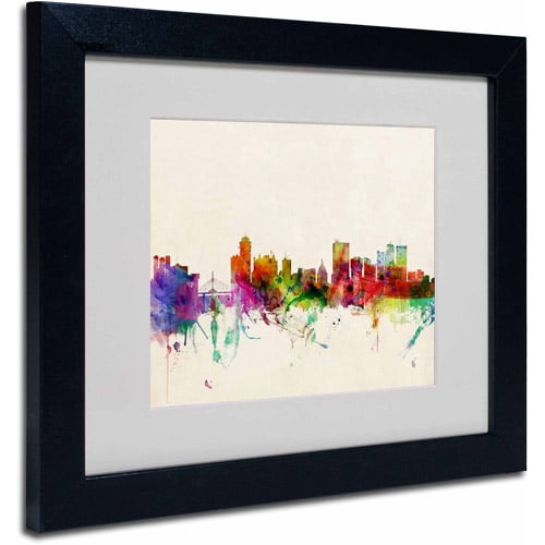 Trademark Fine Art "Winnipeg, Canada" by Michael Tompsett, Black Frame