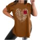 thumbnail image 1 of Moda Retro Moda Casual Cuello redondo Manga corta Ranura Estampado Camiseta Top Pompotops hkajfhjk460687, 1 of 9