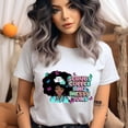 thumbnail image 2 of Scrubs Coffee and Messy Buns T-Shirt | Nurse Afro Hair Graphic Tee, Navy, Size L, 2 of 6