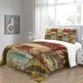 thumbnail image 4 of LAICAIW Couvre-Lit Format Simple, Ensemble de 3 Pcs Style Cabane Rustique Brun Ours Couvre-Lits Couvre-Lit Réversible Imprimé Animal Couvre-Lit Patchwork à Carreaux Couvre-Lit Style Campagne Ferme Déco pour Toutes les Saisons Brun Simple (173x21, 4 of 7