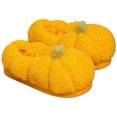 thumbnail image 5 of 1 par de pantuflas de interior de invierno con diseño de calabaza, pantuflas cálidas de felpa para mujer, pantuflas de casa de invierno, 5 of 5