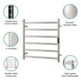 thumbnail image 6 of Dextrus 6 Bars Heated Towel Rack, Electric Towel Heater Warmer w/ Timer, Wall-Mounted Plug-in Bath Towel Warmer for Bathroom, Stainless Steel, Silver, 6 of 7