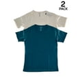 thumbnail image 2 of Women's Acid Wash Classic T-shirt, Cotton Plain Crew Neck Tee 2 Pack, 2 of 5