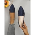 thumbnail image 2 of Plus Size Fashionable Sweet Butterfly Knot Pink Flat Shoes, Pointed Toe, Outdoor And Daily Spring & Autumn New Shallow Slip On Flat Shoes For Women, W, 2 of 4