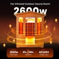 thumbnail image 6 of 2600W 4 Person Far Infrared Sauna,Outdoor Red Cedar Wood with 7 Color Light, 6 of 8