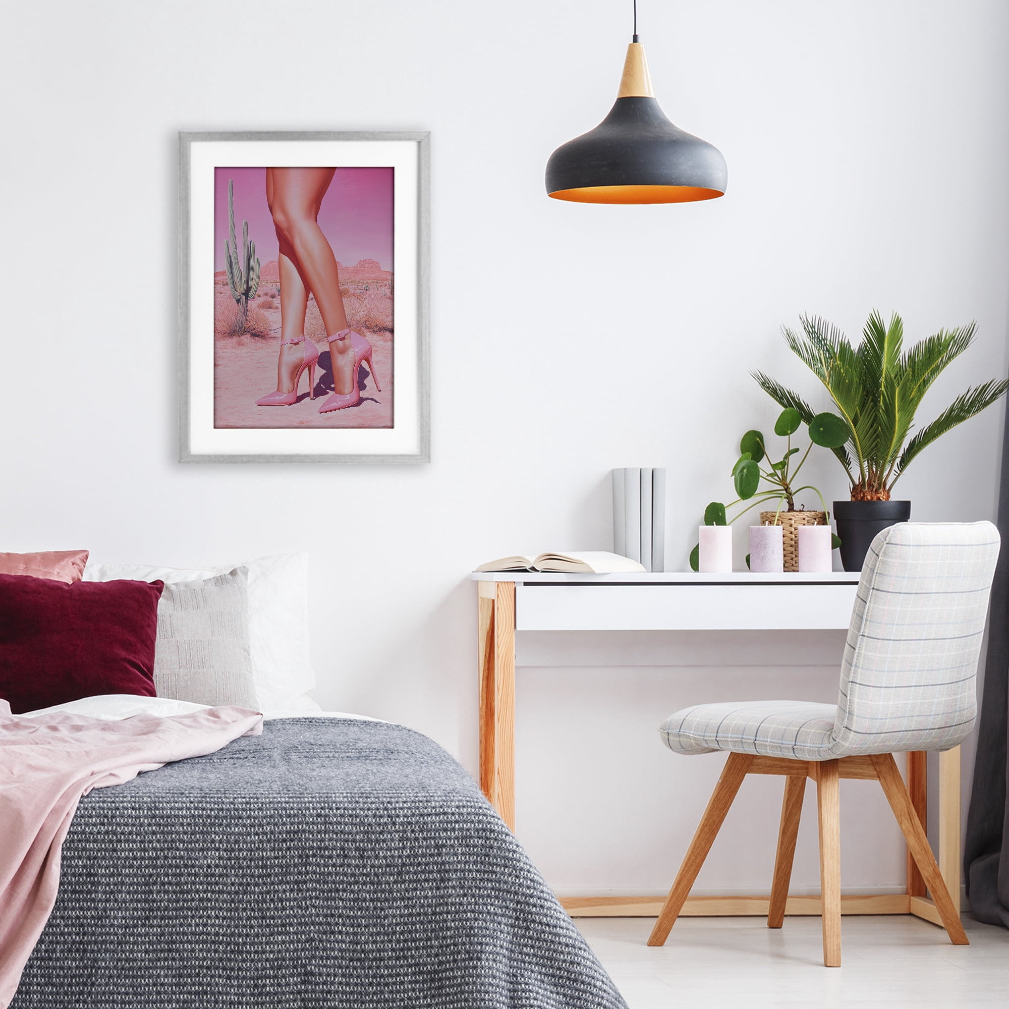 Stupell Industries Desert Heels Cowgirl Gray Framed Print Under Glass, design by Heidi Kuntz