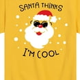 thumbnail image 3 of Instant Message - Santa Thinks Im Cool Christmas - Boy's Toddler & Youth Short Sleeve Graphic T-Shirt, 3 of 6