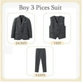 thumbnail image 3 of ETHAN Boys Suit for Kids 3 Pieces Formal Dresswear Set Teen Boys Tuxedo Suits for Wedding Graduation, 3 of 6