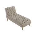 thumbnail image 5 of Rustic Manor Traver Rectangular Linen Tufted Chaise Plywood Lounge Wheel Caster, Taupe, 5 of 9