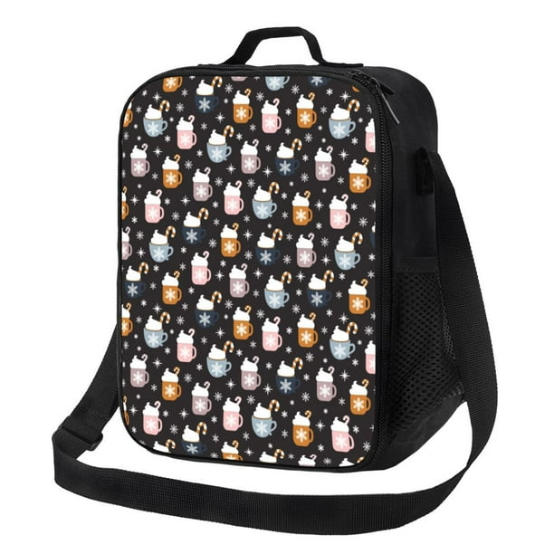 Disketp Snowflake Cream Hot Cocoa Bolsa Térmica Estampada para Almuerzo, Lonchera para Hombres y Mujeres Adultos