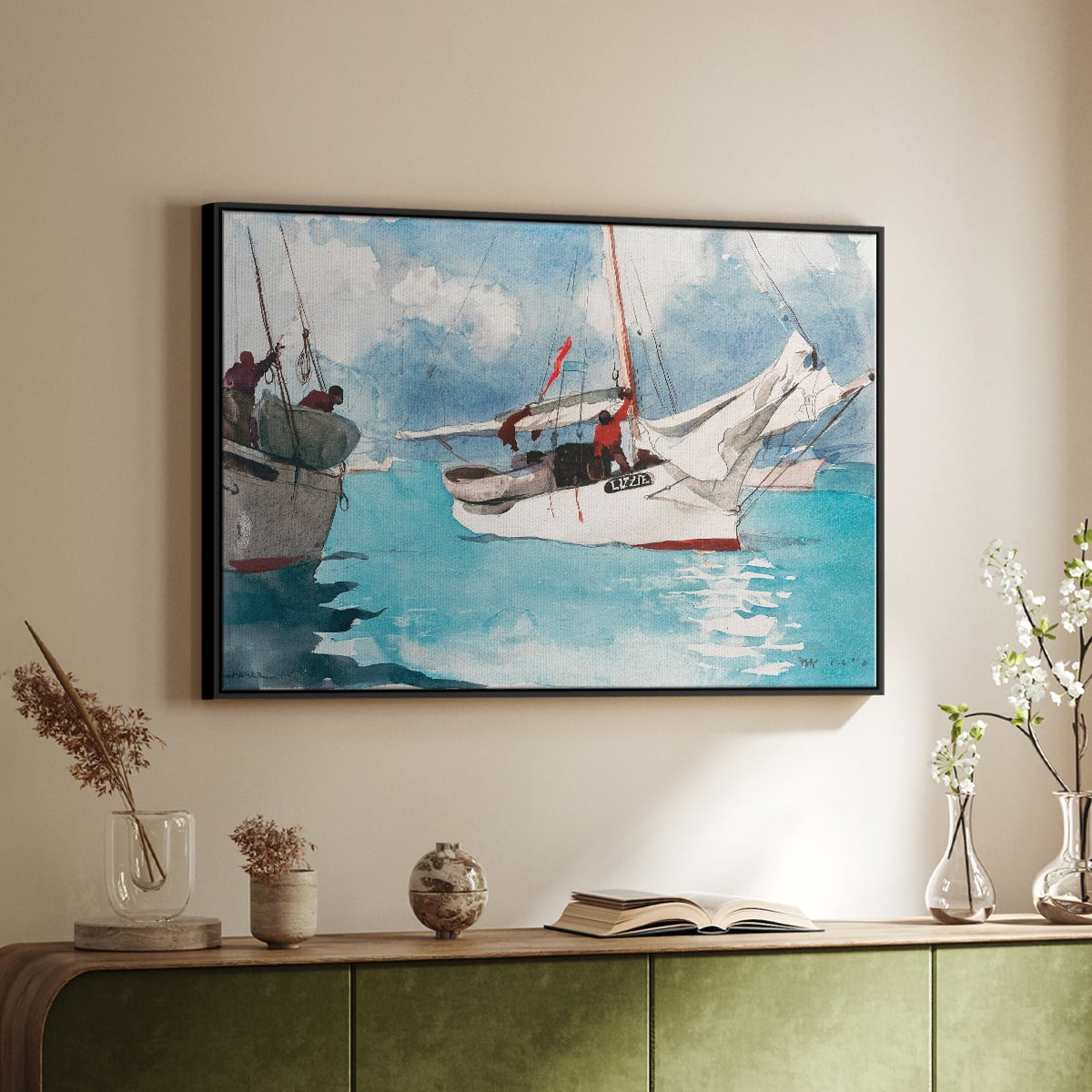 Vintage Landscape-CXXXIV By Wexford Home Framed in Black Wood Gallery Wrapped Canvas 17 in. x 25 in.