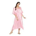 thumbnail image 3 of Oussum Womens Kaftans Satin Long Maxi Dress for Women Adjustable Size Caftans Plus Size Nightwear Evening Gown Beachwear Casual Dresses Online, 3 of 8