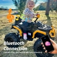 thumbnail image 4 of Hikiddo Kids ATV 4 Wheeler, 24V Kids Ride on Toy for Big Kid w/Bluetooth, 400W Motor - Yellow, 4 of 9