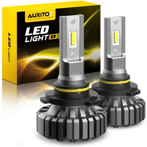 AUXITO 9005/HB3 LED Headlight Bulbs, 6500K White Fanless Lights, 300% Brighter, H10/9145/9140 LED Fog Light Bulbs, 18watts,Pack of 2