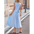 thumbnail image 5 of Womens 2 Piece Skirt Sets Summer Striped Sleeveless Tank Tops Midi Dress Vacation Outfits Matching Sets L, 5 of 7