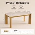 thumbnail image 6 of COLAMY 5-Piece Modern Dining Room Table Set, 63" Stone-Look Kitchen Table with 4 Upholstered Dining Chairs, Solid Wood Frame, Mid-Century Dining Furniture for Small Spaces, Beige, 6 of 14