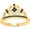 Yellow, variant on Engagement Wedding 925 Sterling Silver 14K Black Gold Plating Round Cut Black Diamond Tiara Queen Crown Heart Shaped Ring For Women