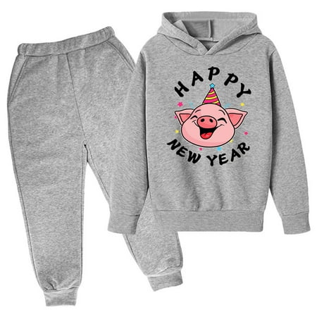 

Toddler Boys Casual Outfit Sets Boys Clothes Hoodie Year Sweatshirt And Sweatpants Cartoon Pig Prints Pullover Hoodie Track 2 Piece Soft Kids Clothes Cute Children s Suit Dark Gray 4-5 Years