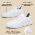 thumbnail image 2 of vibdiv Mens Walking Shoes Non Slip Running Shoes Breathable Comfort Casual Sport Athletic Gym Shoes white Size 10.5, 2 of 6