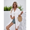 thumbnail image 4 of jinghuiyue Womens Swimsuit Cover Up Shirt Dress Button Down Short Sleeve Beach Bathing Suit Coverup L, 4 of 7