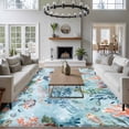 thumbnail image 3 of 6'x9' Area Rugs, Sea Turtle Indoor Outdoor Area Rug for Living Room Bedroom, Summer Beach Coastal Nautical Coral Blue Red Washable Bathroom Rugs Kitchen Floor Carpet Mats Home Decor Aesthetic, 3 of 8