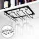 thumbnail image 5 of Soporte para copas de vino debajo del gabinete, organización de rejillas de metal, colgador de almacenamiento de vasos, para decoración de bar, Macarena titular de vino debajo del gabinete, 5 of 8
