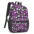 thumbnail image 4 of 17 Inch Lightweight Backpack,PVC Waterproof Oxford Fabric, Ergonomically Designed, with Large Capacity, Leopard Animal Print, 4 of 5