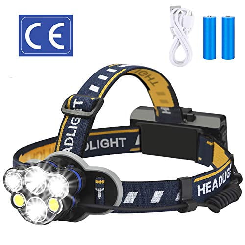 6 LED 8 Modes 18650 USB Rechargeable Waterproof F ELMCHEE Rechargeable headlamp 