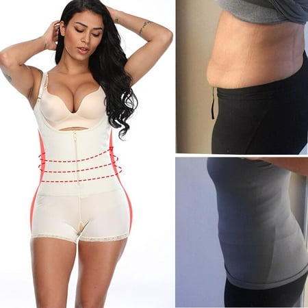 Women Body Shaper Seamless Tummy Control Full Shapewear Open Zipper Bust Slimmer Belly Bodysuit Slim Waist Trainer