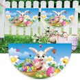 thumbnail image 1 of Cheers Fan-shaped Flag Cartoon Rabbit Polyester Cute Easter Egg Delicate Semicircle Banner for Garden, 1 of 2