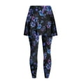 thumbnail image 6 of FUIALDOLG Tennis Skirt with Leggings for Women Lady Blue Flower Hummingbirds Leggings with Skirts High Waist Pleated Athletic Skirt Ladies Golf Tight Running Skirted Leggings,Tennis Clothing,Size XS, 6 of 7