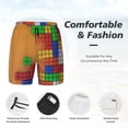thumbnail image 3 of Naloa Colorful Building Blocks A Print Men Swim Trunks with Compression Liner ,Board Shorts,Men's Swim Shorts with Drawstring and Elastic Waistband-Medium, 3 of 6