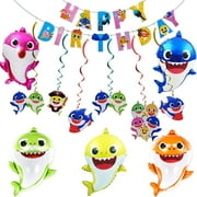 Empire Party Supply Baby Shark Birthday Decorations, Shark Themed Party Includes Baby Shark Balloons, Baby Shark Banner, Baby Shark Hanging Swirls for Kids Baby Shark Decorations