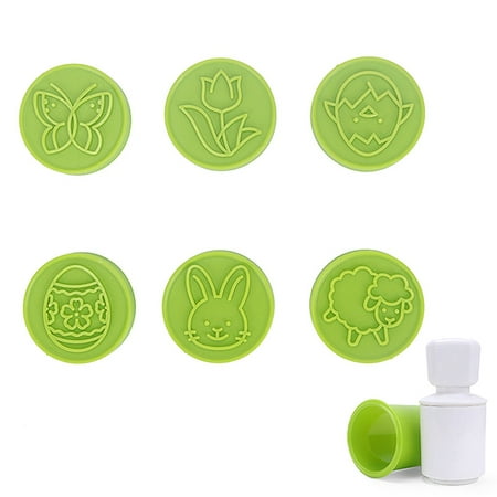 

HitUpon 6Pcs Cartoon Biscuit Cutter Fondant Moon Cake Mold With Handle Cake Dessert Adjustable Hand Press