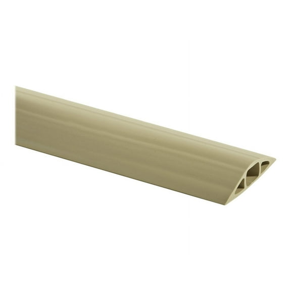 Cable Protector, 3/4 in H, 25 ft L, 3 in W, 1 Channel, PVC, Beige