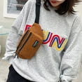 thumbnail image 4 of Crossbody Bags for Women Men Corduroy Fanny Pack Oversize Shoulder Purse Cute Belt Bum Sling Bag for Travel Running with Multi Compartment Brown, 4 of 8
