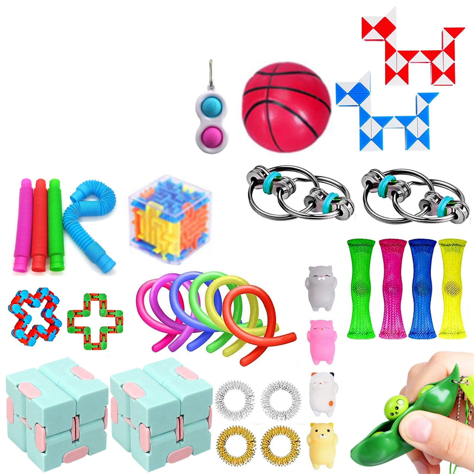Michellecmm 28pcs/26pcs Fidget Toys Pack Children Squeezing